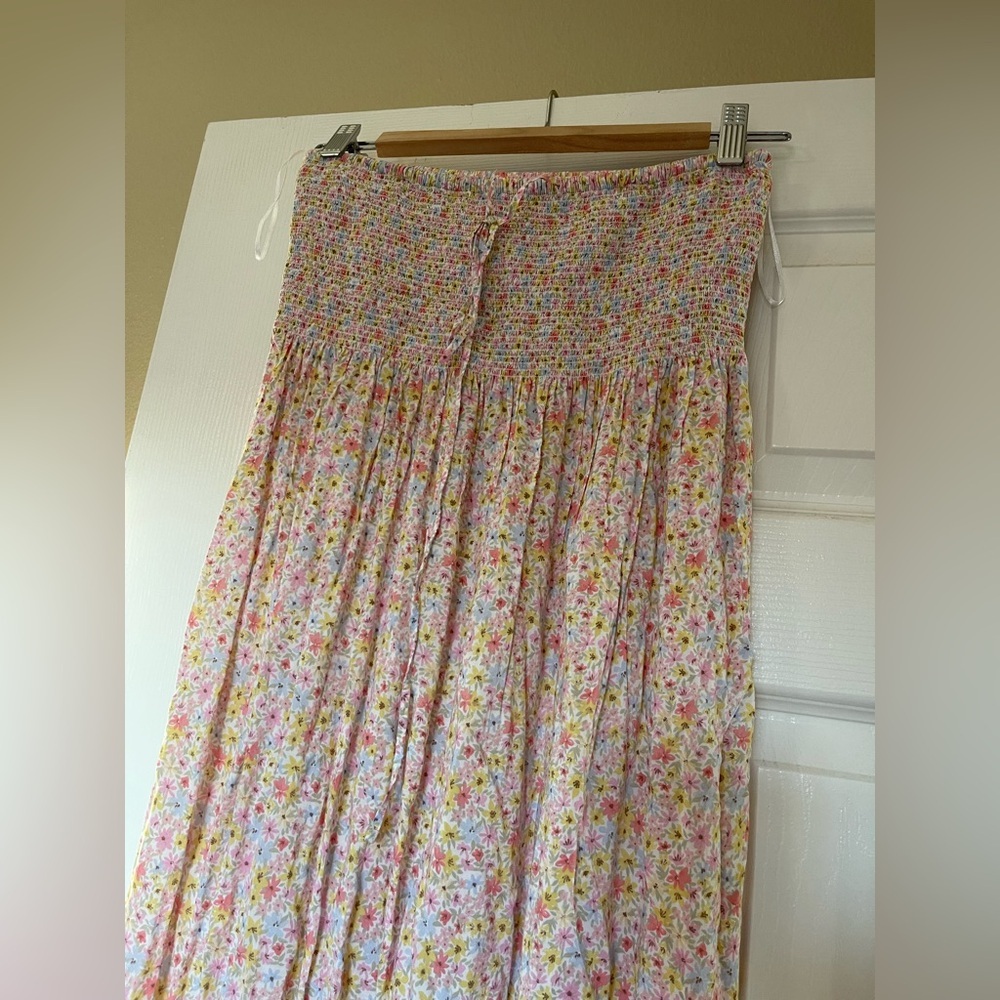 NWT H&M 100% viscose Multicolor Floral Smocked Maxi Skirt